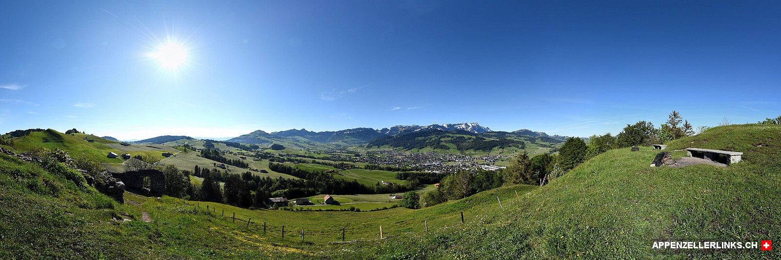 Panorama Appenzell (Feuerstellen Clanx) Pano­rama Appen­zell (Feu­er­stellen Clanx)