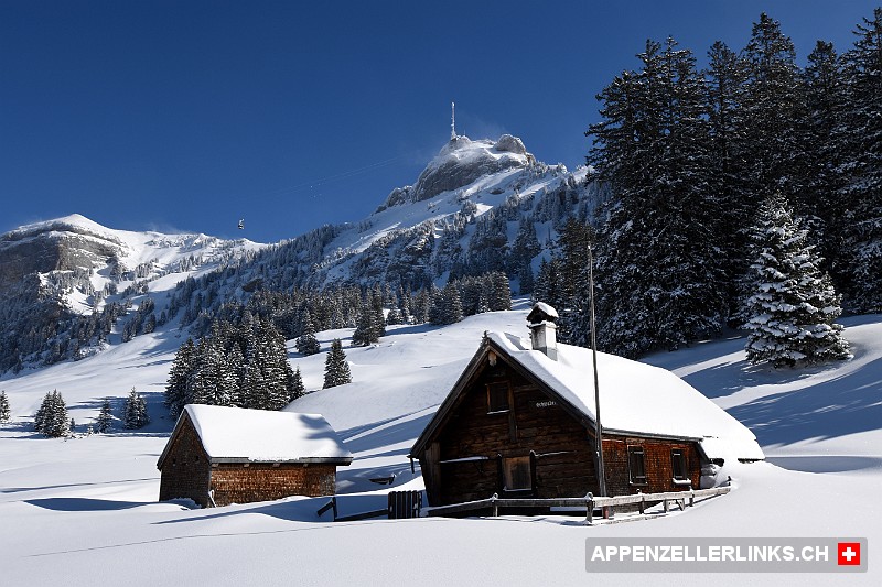 Winterliche Alp Schwaderloch im Alpstein