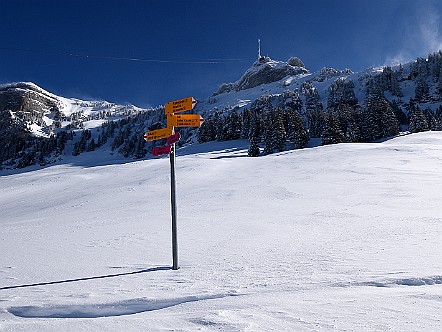Wegweiser auf der winterlichen Alp Soll im Alpstein.JPG