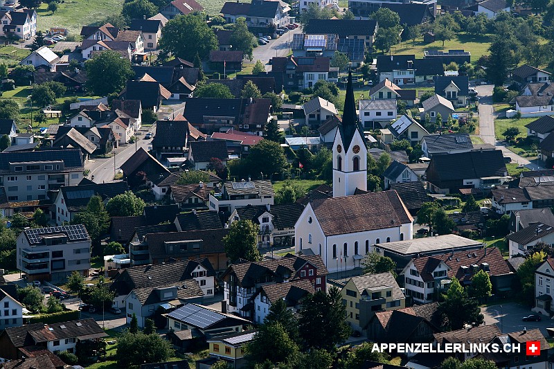 Dorfansicht von Kriessern im Rheintal