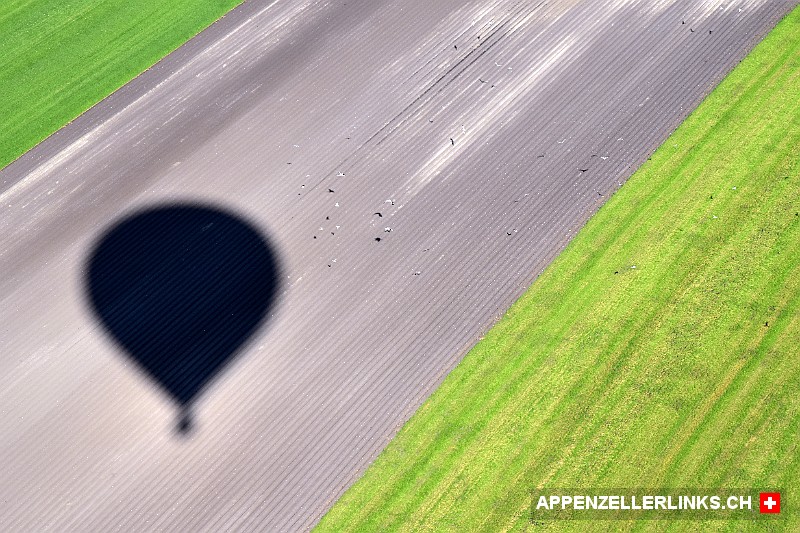 Fliegende Voegel aus der Ballonperspektive