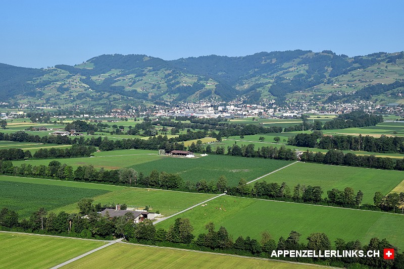 Landwirtschaftsflaechen im Sankt Galler Rheintal