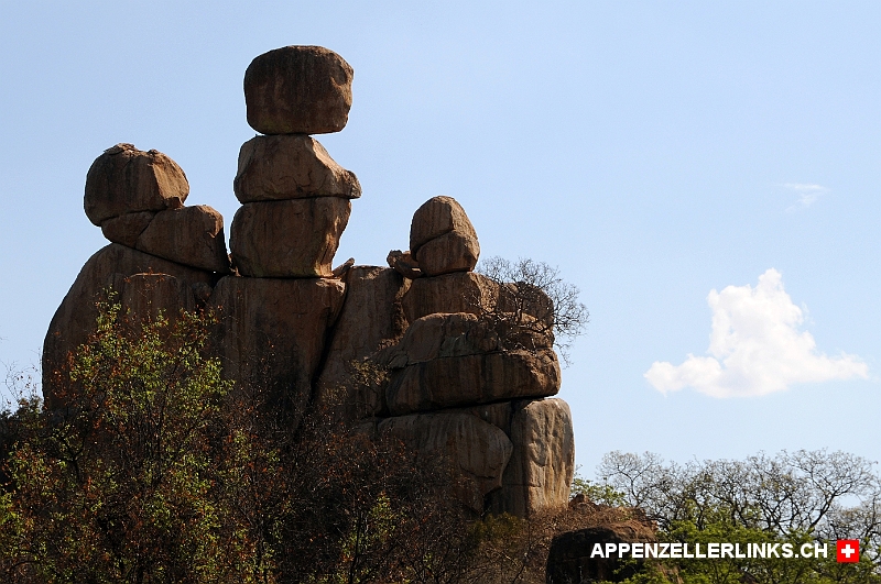 Granit-Formationen im Matobo-Nationalpark in Simbabwe 