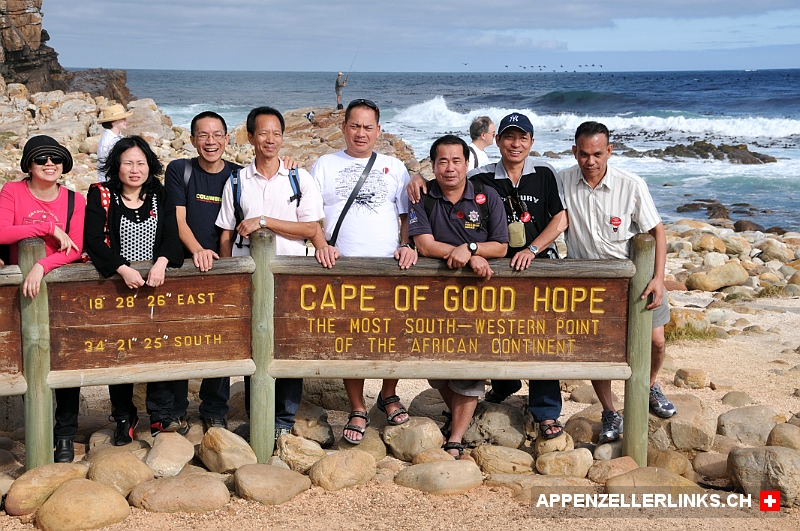 Touristen beim Kap der Guten Hoffnung in Suedafrika Touristen beim Kap der Guten Hoffnung in Südafrika