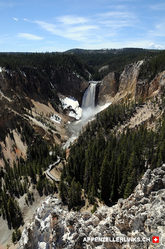 Ausblick auf die Lower Falls im Yellowstone Nationalpark 