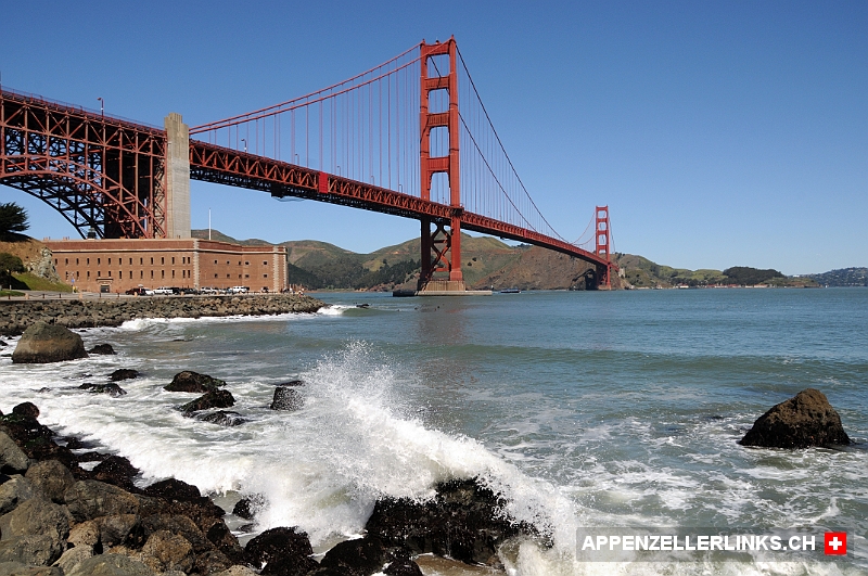 Golden Gate Bruecke in San Francisco in Kalifornien Golden Gate Brücke in San Francisco in Kalifornien